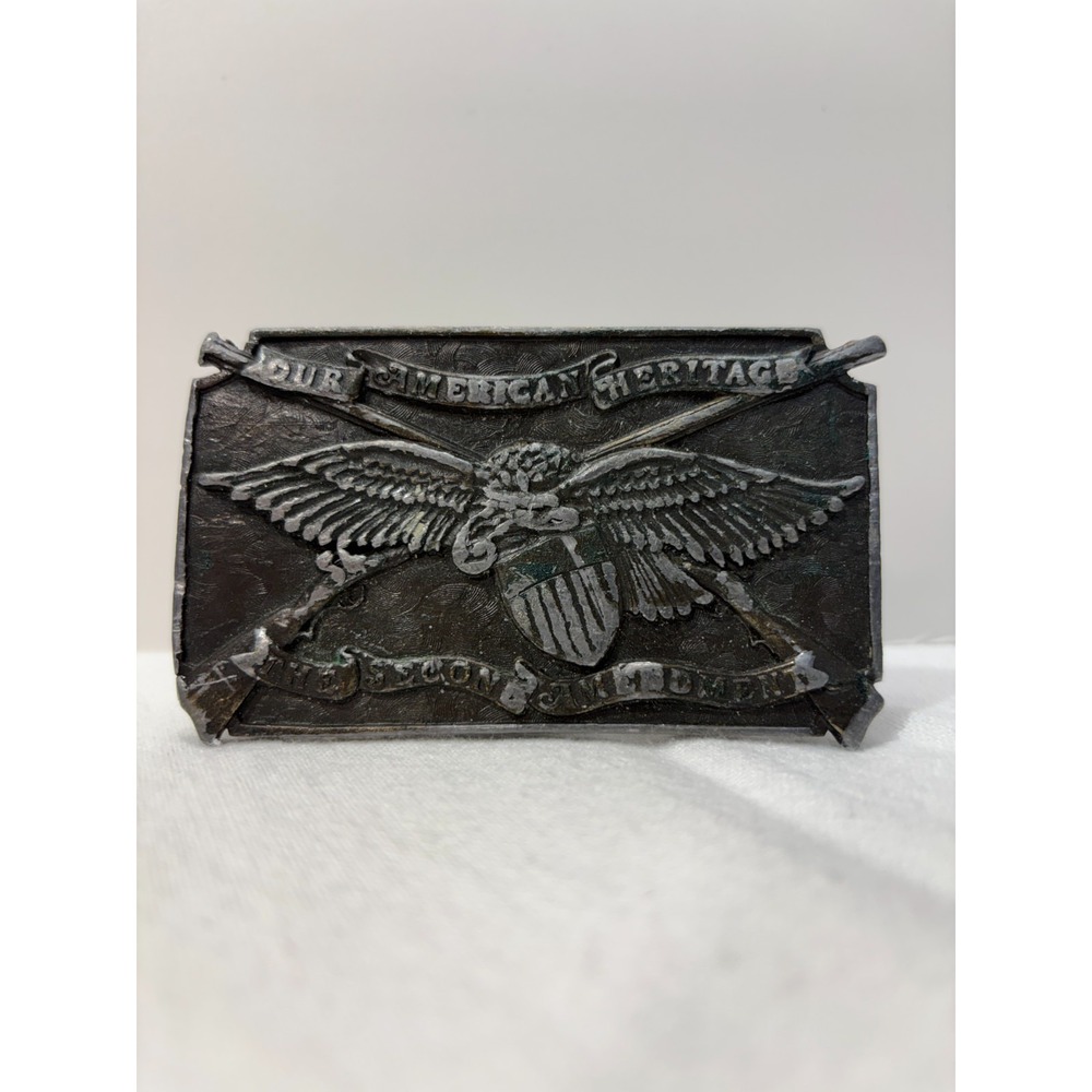 Vintage Brass Belt Buckle The Second Amendment Our American Heritage